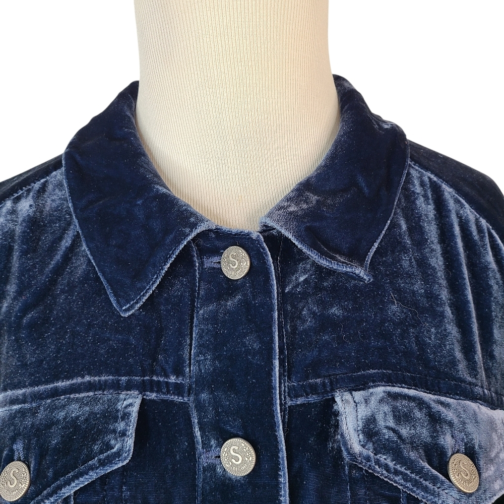 Sundance Blue Velvet Silk Blend Jacket Size Medium - Picture 5 of 15